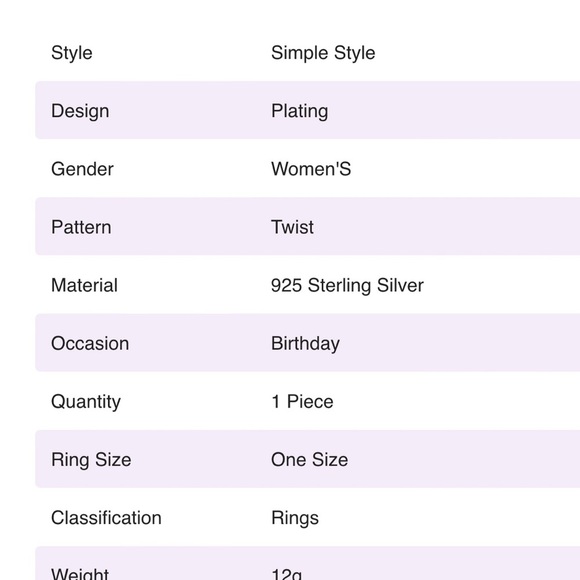 925 Sterling Silver Twist Rings. One size. - Picture 5 of 8